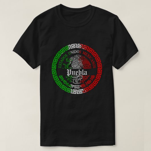 プエブラ州メキシコエンブレムTシャツ Tシャツ (デザイン正面)