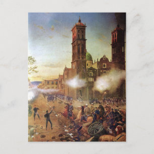 プエブラ・メキシコの歴史の戦い ポストカード