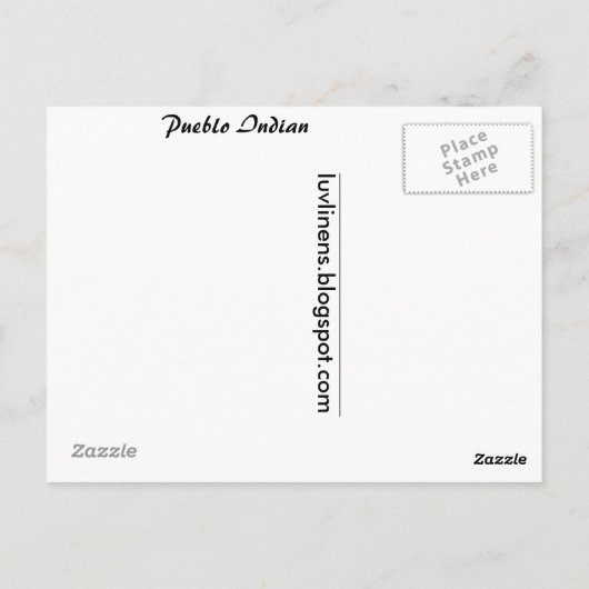 プエブロインディアン ポストカード (裏面)