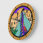 プエブロ先住民アメリカンサウスウェストデザイン ラージ壁時計 (傾斜)