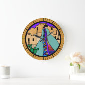 プエブロ先住民アメリカンサウスウェストデザイン ラージ壁時計 (ホーム)