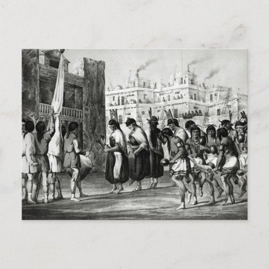 プエブロ・デ・ツニでバッファロー・ダンス ポストカード (正面)