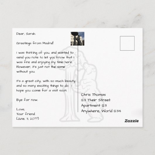 プエルタデアルカラマドリードスペインモダン ポストカード (裏面)