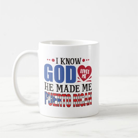 プエルトおもしろいリコ伝統引用文 コーヒーマグカップ (左)