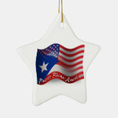 プエルトのRicanアメリカの振る旗 セラミックオーナメント (右)