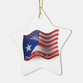 プエルトのRicanアメリカの振る旗 セラミックオーナメント (左)