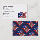 プエルトのRicanアメリカの振る旗 名刺 (正面/裏面)