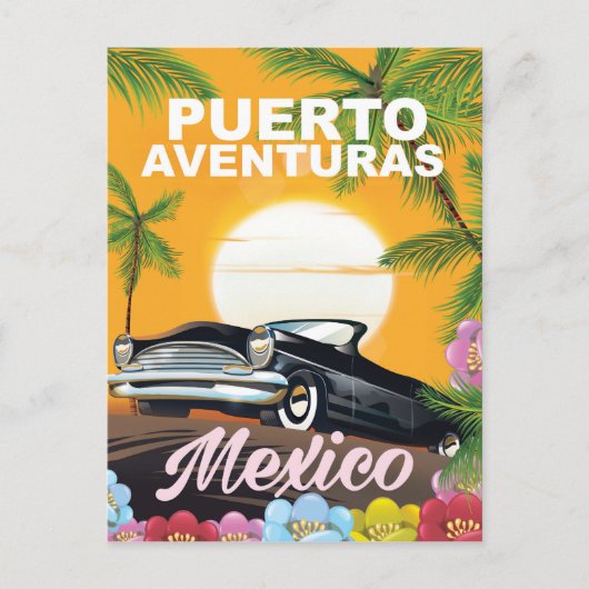 プエルトアベントゥーラス メキシコ 旅行ポスター ポストカード (正面)