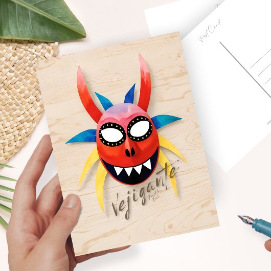 プエルトカラフルリコのカーニバルマスク ポストカード