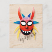 プエルトカラフルリコのカーニバルマスク ポストカード (正面)