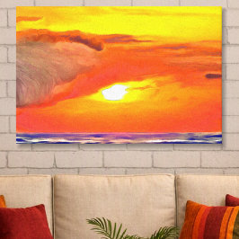 プエルトバジャルタの夕日 オーシャン 2443 アート キャンバスプリント