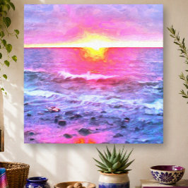 プエルトバジャルタバンデラス湾の夕焼け 0909 アート キャンバスプリント