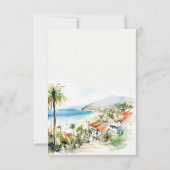 プエルトバジャルタ メキシコ 水彩風景 ウェディング 出欠カード (裏面)
