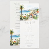プエルトバジャルタ メキシコ 水彩 結婚式 プログラム (正面/裏面)