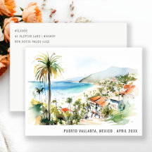 プエルトバジャルタ メキシコ 水彩 風景 旅行