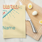 プエルトバラルタジャリスコメキシコ踊りサボテン キッチンタオル (四つ折り)