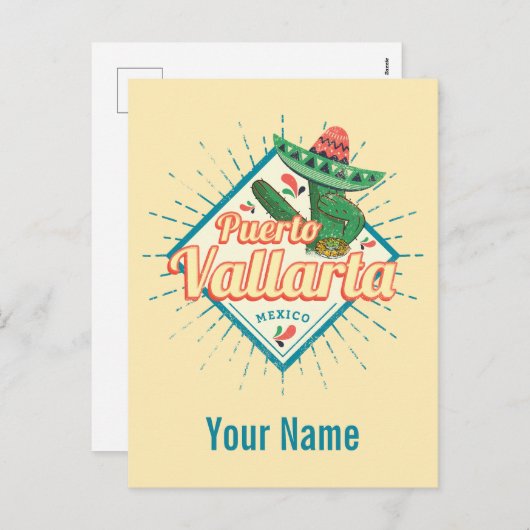 プエルトバラルタジャリスコメキシコ踊りサボテン シーズンポストカード (正面/裏面)