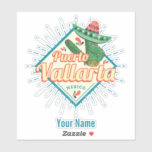 プエルトバラルタジャリスコメキシコ踊りサボテン シール (シート)