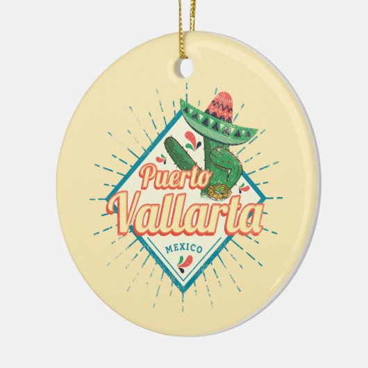 プエルトバラルタジャリスコメキシコ踊りサボテン セラミックオーナメント (左)