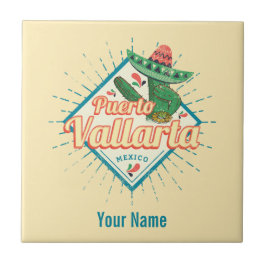 プエルトバラルタジャリスコメキシコ踊りサボテン タイル