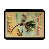 プエルトバラルタパームツリーヴィンテージトラベル マグネット (横)