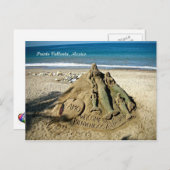 プエルトバラルタメキシコビーチサンドアートポストカード ポストカード (正面/裏面)