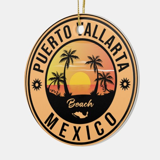 プエルトバラルタメキシコビーチ。メキシカンプラヤ セラミックオーナメント (左)