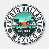 プエルトバラルタメキシコレトロサンセットデミディーズ60s マグネット (正面)