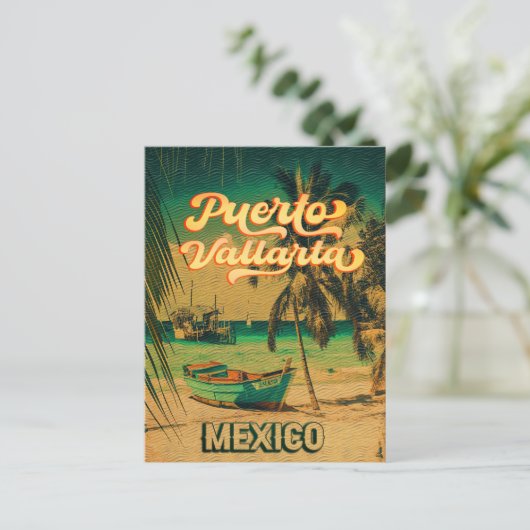 プエルトバラルタメキシコヴィンテージお土産60s ポストカード (スタンド正面)