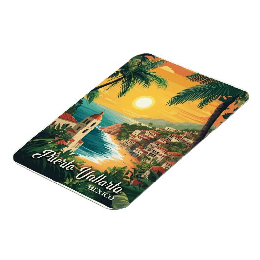 プエルトバラルタメキシコヴィンテージトラベル マグネット (左側)