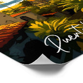 プエルトバラルタメキシコヴィンテージ旅行イラストレーション ポスター (角)