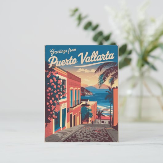 プエルトバラルタメキシコヴィンテージ ポストカード (スタンド正面)