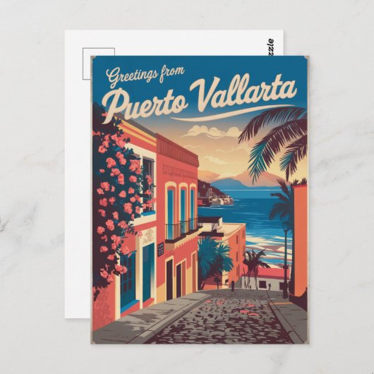 プエルトバラルタメキシコヴィンテージ ポストカード (正面/裏面)