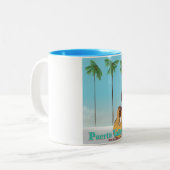 プエルトバラルタメキシコ旅行ポスター ツートーンマグカップ (正面左)