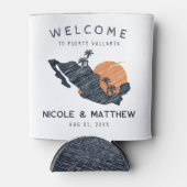 プエルトバラルタメキシコ海軍の地図結婚の歓迎 缶クーラー (正面)