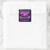 プエルトバラルタレトロサンセット80sパームツリーズ スクエアシール (バッグ)