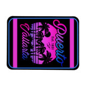 プエルトバラルタレトロサンセット80sパームツリーズ マグネット (横)