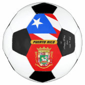 プエルトパーソナライズされたリコ国旗とフォトサッカーボール サッカーボール (正面)