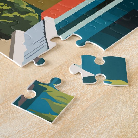 プエルトプラタドミニカ共和国トラベルアートヴィンテージ ジグソーパズル (側面)