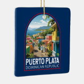 プエルトプラタドミニカ共和国トラベルアートヴィンテージ セラミックオーナメント (右)