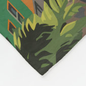 プエルトプラタドミニカ共和国トラベルアートヴィンテージ フリースブランケット (角)