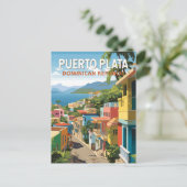 プエルトプラタドミニカ共和国トラベルアートヴィンテージ ポストカード (スタンド正面)