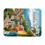 プエルトプラタドミニカ共和国トラベルアートヴィンテージ マグネット (横)