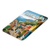 プエルトプラタドミニカ共和国トラベルアートヴィンテージ マグネット (左側)