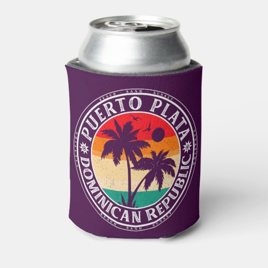 プエルトプラタドミニカ共和国レトロパームツリーズ 缶クーラー (缶裏面)