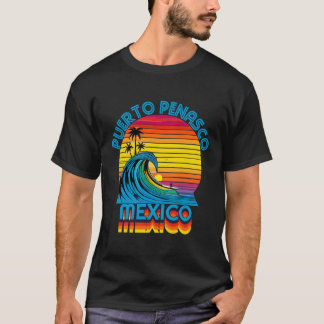 プエルトペナスコメキシコレトロスローバックサーフ&ビーチ Tシャツ