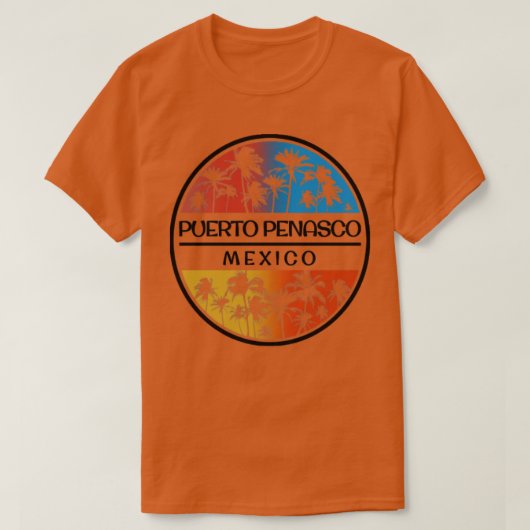 プエルトペナスコロッキーポイントメキシコパームツリー Tシャツ (デザイン正面)