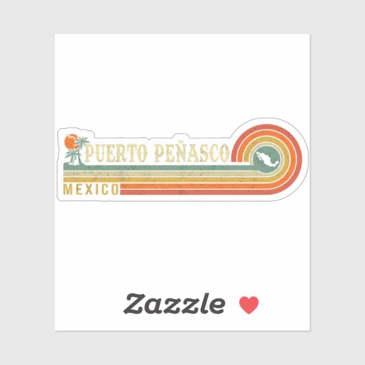 プエルトペニャスコメキシコビーチヴィンテージパームツリーズ60s シール (シート)