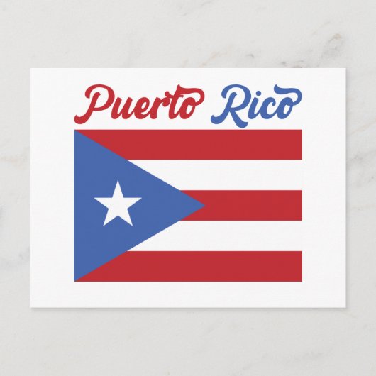プエルトユニークリコ国旗の発表葉書 案内ポストカード (正面)