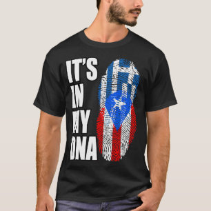 プエルトリカとギリシャのミックスDNAフラグ伝統 Tシャツ